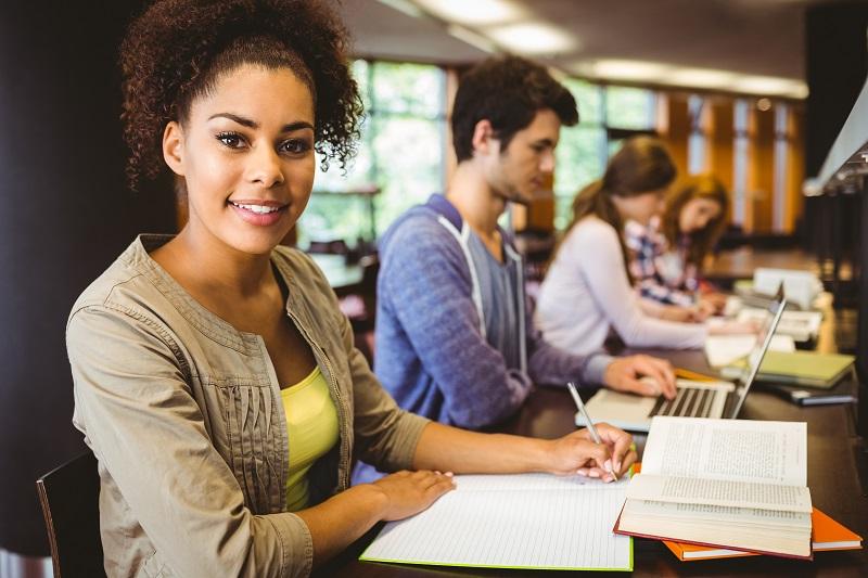 Woman studying for exam